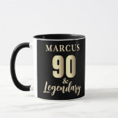 90 & Legendary Gold 90. Geburtstag Tasse (Links)