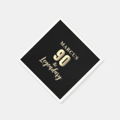 90 & Legendary Gold 90. Geburtstagsfeier Serviette (Ecke)