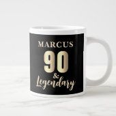 90 & Legendary Gold 90th Birthday  Jumbo-Tasse (Rechts)