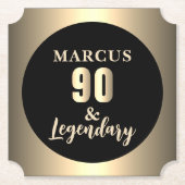 90 & Legendary Gold 90th Birthday Party Untersetzer (Vorderseite)