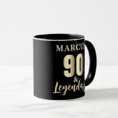 90 & Legendary Gold 90th Birthday Tasse (VorderseiteRechts)
