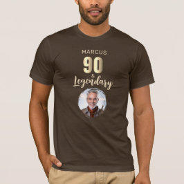 90 & Legendary Gold Photo 90th Birthday T-Shirt