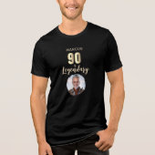 90 & Legendary Gold Photo 90th Birthday Tri-Blend Shirt (Vorderseite)