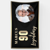 90 & Legendary Photo 90th Birthday Gold Banner (Vertikal)
