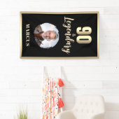 90 & Legendary Photo 90th Birthday Gold Banner (Insitu)