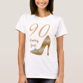 90 & Looking Great High Heel Light Blue Bow  T-Shirt (Vorderseite)