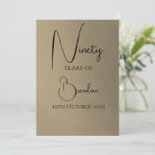 90. Männliche zum Geburtstag Einladung (Stehend Vorderseite)