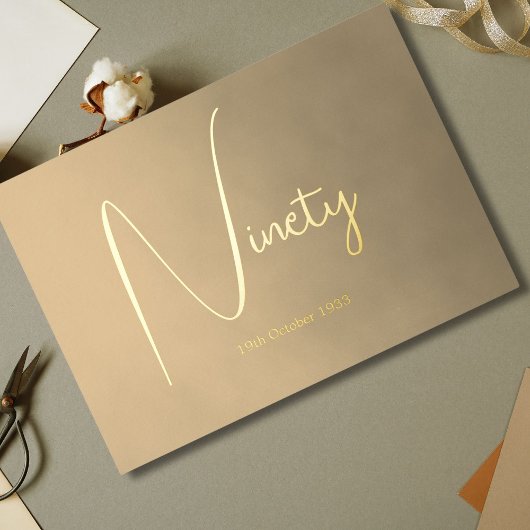 90. Männliche zum Geburtstag Folieneinladung