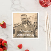 90. männliches Foto Geburtstag Serviette (Beispiel)