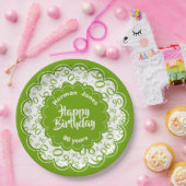 90. Muster für grün/weiß Zufallszahlen Pappteller (Party)