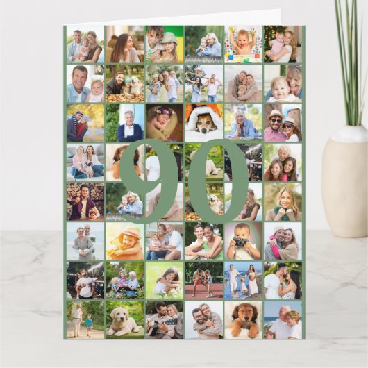 90. oder jedes Alter Foto Collage Big Birthday Karte (Vorderseite)