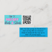 90% Off Deals & Steals group advertisement Mini Visitenkarte (Vorne/Hinten)