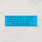 90% Off Deals & Steals group advertisement Mini Visitenkarte (Rückseite)