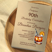 90. Old Fashion Cocktail Male Geburtstag Einladung