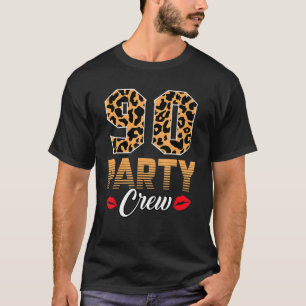 90 Party Crew Matching Family 90. Geburtstag Leopa T-Shirt