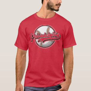 90 Philly Cityscape Baseball Philadelphia Skyline T-Shirt
