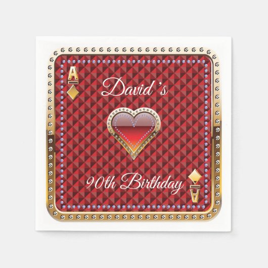 90. Poker Spielkarte Casino Serviette (Vorderseite)