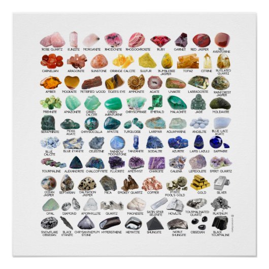90 Rainbow Rocks Crystal Collection Glossy Poster (Vorderseite)