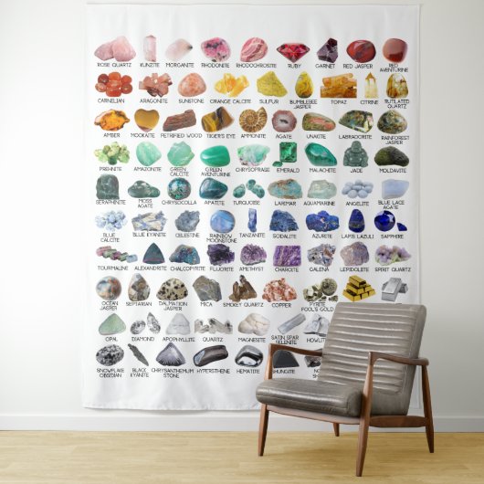 90 Rainbow Rocks Crystal Collection Wand hängend Wandteppich (Beispiel)