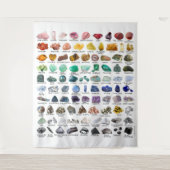 90 Rainbow Rocks Crystal Collection Wand hängend Wandteppich (Vorderseite)