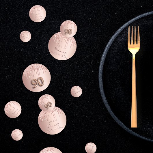 90. Rose Gold Glitzer Rosa Monogramm Konfetti