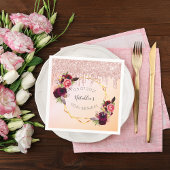 90. Rose Gold rosa geometrische Glitzer Serviette