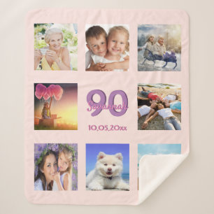 90. Rose Gold Schwarz Foto Collage Sherpadecke