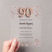 90. Rose Gold Sterne klar Party Acryleinladungen (Insitu (Handheld))
