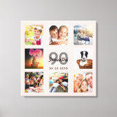 90. Rose Goldname Foto Collage Leinwanddruck (Vorderseite)
