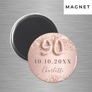 90. Rose Goldrot Save the Date Magnet