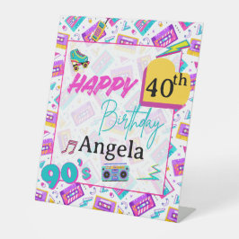 90’s Birthday Party Decorations Table Top Sign Sockelschild