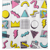 90’s Pop Memphis Design Elemente Duschvorhang (Vorderseite)