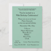 90 Schöne Jahre!-Geburtstag+Waldlandsee Einladung (Rückseite)