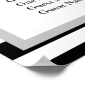 90 Schwarz/Weiß Streifen Hochzeitstabelle Poster (Ecke)