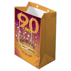 90 Tage Erholung Jahrestag kühne Zahl Mittlere Geschenktüte