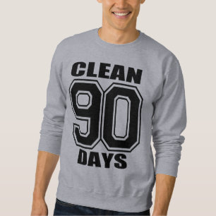 90 Tage säubern Schwarzes auf Grau Sweatshirt