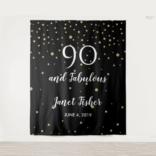 90 u. fabelhafte Geburtstag Wandteppich (Vorderseite)