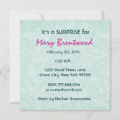 90. ÜBERRASCHUNG Geburtstags-Rosa-aquamarines Einladung (Rückseite)