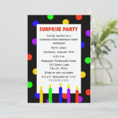 90. Überraschung Geburtstagsparty Einladungspunkte Einladung (Stehend Vorderseite)