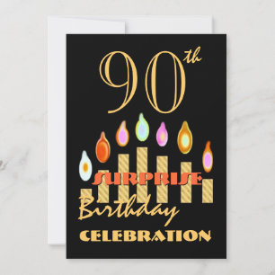 90. ÜBERRASCHUNG Geburtstagsparty Gold Candles Ein Einladung
