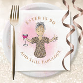90 und fabelhafte Ethnic Gold Pink Female Geburtst Serviette