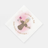 90 und fabelhafte Ethnic Gold Pink Fun 90. Geburts Serviette (Ecke)