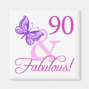 90 und fabelhafte Geburtstagsgeschenke (Pflaume) Magnet