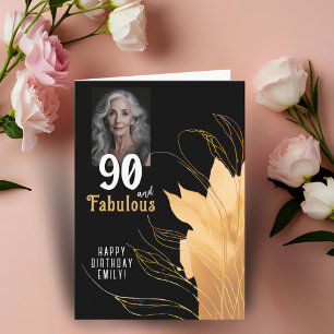 90 und Fantastisch Gold Folien 90. Geburtstag Foto Karte
