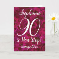 90 und Non-Stopp-Abstrakte Rote Rose Geburtstag