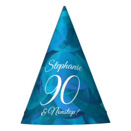 90 und Nonstop Elegant Ocean Blue Birthday Partyhütchen