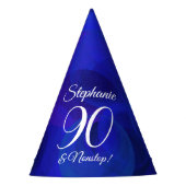 90 und Nonstop Elegant Royal Blue Birthday Partyhütchen (Vorderseite)