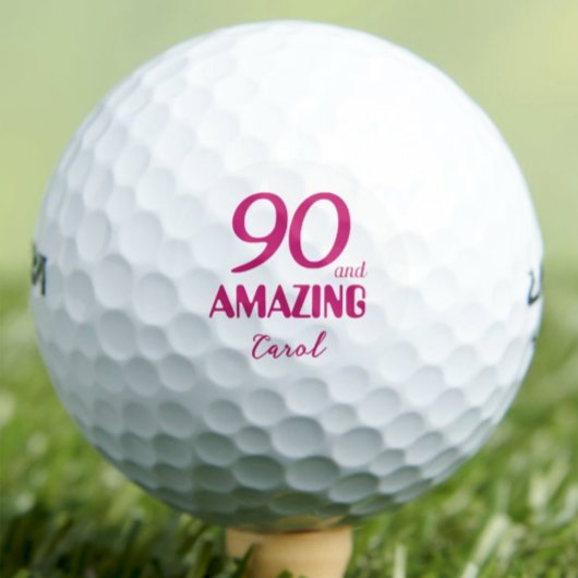 90 und Phantastisches Oma Geschenk - Rosa 90. Gebu Golfball