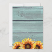 90 und üppiger rustikaler Western Sonnenblumen Einladung (Rückseite)