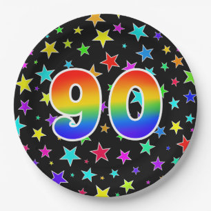 90. Veranstaltung: Bold, Fun, Colorful Rainbow 90 Pappteller